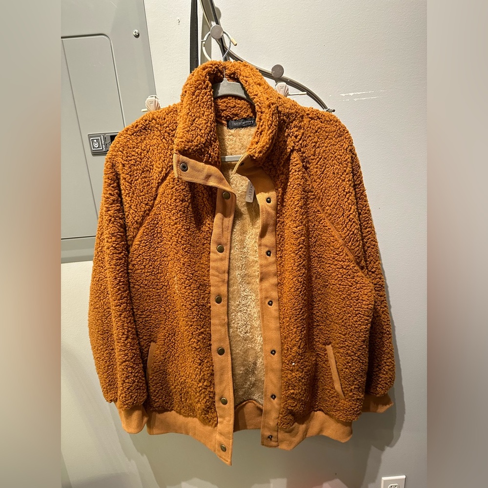 Furry button up jacket